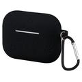 Funda de silicona líquida AirPods Pro 3 con estampado de flores y mosquetón - Negro