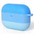 AirPods Pro 3 Estuche de silicona antichoque degradado con mosquetón - Azul