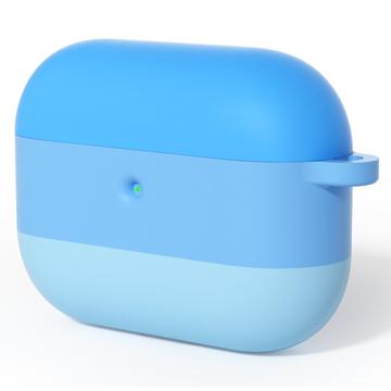AirPods Pro 3 Estuche de silicona antichoque degradado con mosquetón - Azul
