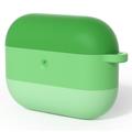 AirPods Pro 3 Estuche de silicona antichoque degradado con mosquetón - Verde