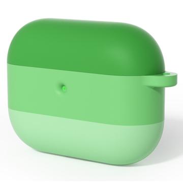 AirPods Pro 3 Estuche de silicona antichoque degradado con mosquetón - Verde