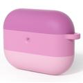 AirPods Pro 3 Estuche de silicona antichoque degradado con mosquetón - Rosa