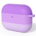 AirPods Pro 3 Estuche de silicona antichoque degradado con mosquetón - Morado