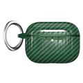 Carcasa de TPU con Mosquetón para AirPods Pro 3 - Fibra de Carbono - Verde