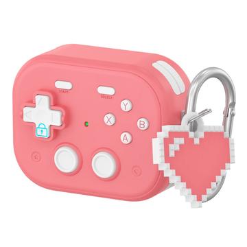 AirPods Pro 3 Estuche de plástico estilo consola de juegos vintage con colgante de corazón - Rosa