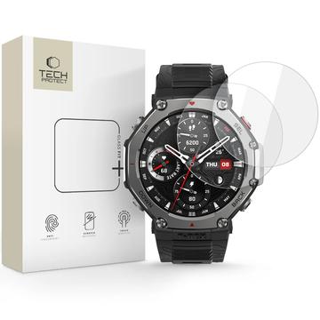 Protector de pantalla de vidrio templado Amazfit T-Rex 3 Pro Tech-Protect Glass Fit+ - 48mm - 2 uds. - Claro