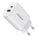 Cargador rápido de pared Amorus 30W GaN - Blanco