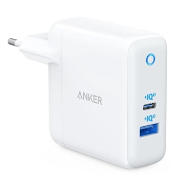 Cargador de pared de doble puerto Anker PowerPort PD+ 2 - 35W - Blanco