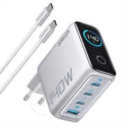 Cargador de sobremesa Anker Zolo 140W GaN con cable USB-C - Plateado