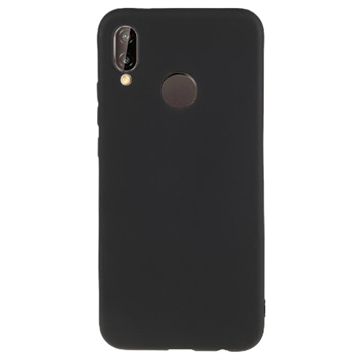 Carcasa de TPU Anti-Huellas Dactilares Mate para Huawei P20 Lite - Negro