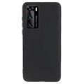 Carcasa de TPU Anti-Huellas Dactilares Mate para Huawei P40 - Negro