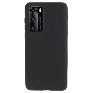 Carcasa de TPU Anti-Huellas Dactilares Mate para Huawei P40 - Negro