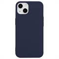 Carcasa de TPU Anti-Huellas Dactilares Mate para iPhone 15 - Azul Oscuro