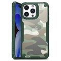 Carcasa Híbrida Anti-Choque para iPhone 15 Pro Max - Camuflaje Militar - Verde