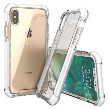 Carcasa Anti-Choque Híbrida para iPhone X - Claro / Blanco