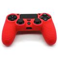 Funda protectora de silicona antideslizante para el mando de PS4 - Rojo