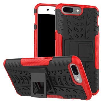 Carcasa Antideslizante Híbrida para OnePlus 5 - Rojo / Negro