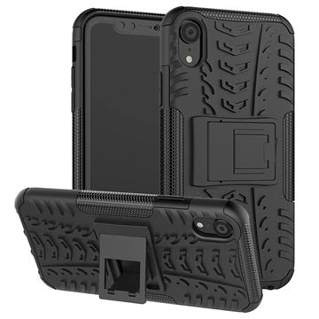 Carcasa Antideslizante Híbrida con Función de Soporte para iPhone XR - Negro