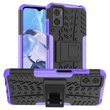 Carcasa Antideslizante Híbrida para Motorola Moto E22/E22i - Púrpura / Negro