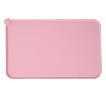 Alfombrilla de silicona antideslizante para comida de mascotas - 47x30cm - Rosa