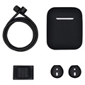 4-in-1 Apple AirPods / AirPods 2 Silicone Accessories Kit - Black