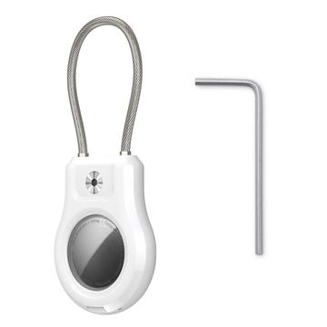 Funda Apple AirTag/AirTag 2 con correa de alambre de acero inoxidable - Blanco