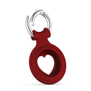 Funda de silicona Apple AirTag con diseño de corazón - Rojo