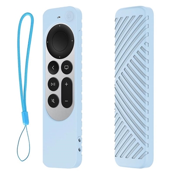Funda protectora de silicona con cordón para Apple TV 4K Siri Remote (3ª generación) - Azul