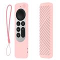 Funda protectora de silicona con cordón para Apple TV 4K Siri Remote (3ª Gen.) - Rosa