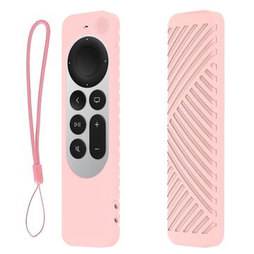 Funda protectora de silicona con cordón para Apple TV 4K Siri Remote (3ª Gen.) - Rosa