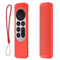 Funda protectora de silicona con cordón para Apple TV 4K Siri Remote (3ª generación) - Rojo