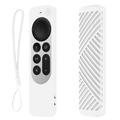 Funda protectora de silicona con cordón para Apple TV 4K Siri Remote (3ª generación) - Blanco