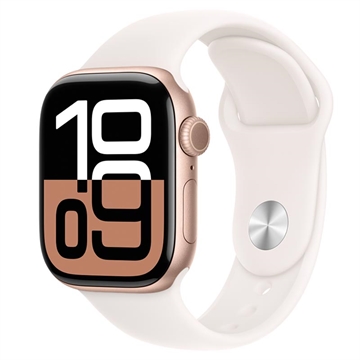 Apple Watch 10 GPS MWWJ3QN/A - Aluminio, Correa deportiva Light Blush, M/L, 42mm - Rosa Dorado