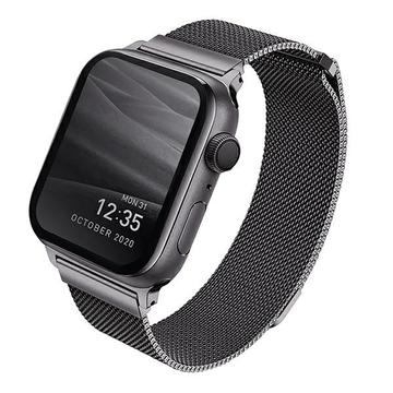 Apple Watch Series Ultra 2/Ultra/10/9/8/SE (2022)/7/SE/6/5/4/3/2/1 UNIQ Dante Correa milanesa - 49mm/45mm/44mm/42mm - Grafito
