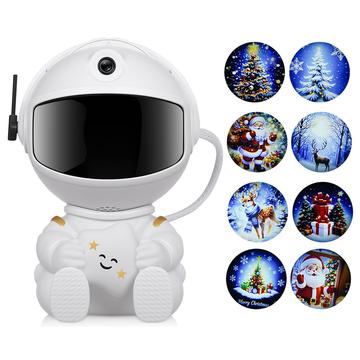 Astronauta Abrazando Estrella Navidad Lámpara Proyector - USB Powered
