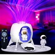 Astronauta Aterrizaje Espacial Cielo Estrellado Nebulosa Lámpara de Proyección - Dormitorio Atmósfera Luz de Noche