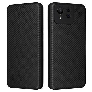 Funda con Tapa para Asus Zenfone 11 Ultra - Fibra de Carbon - Negro