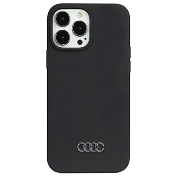 Funda de Silicona Audi Metal Logo para iPhone 13 Pro Max - Negro