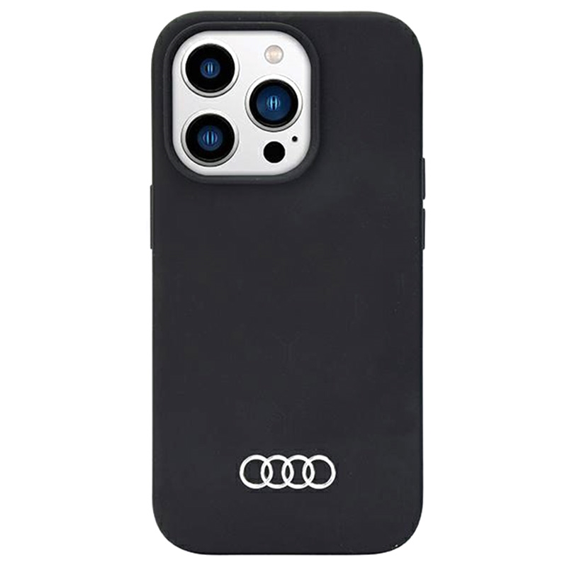 Funda iPhone 14 Pro silicona logo negra