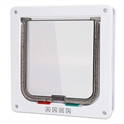 Puerta mosquitera Auto-Lock con sistema de bloqueo en 4 direcciones para gatos y perros pequeños - M - Blanco