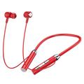 Auriculares deportivos Bluetooth estéreo B3 9D Surround con banda de silicona para el cuello - Rojo