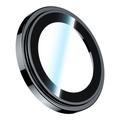BENKS 3Pcs / Set Protector de lente de cámara para iPhone 15 Pro / 15 Pro Max Corming Grila Película de lente de vidrio con marco de aleación de aluminio - Negro
