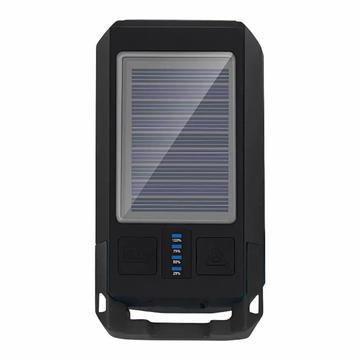 BG-1706 USB+Solar Recargable Luces de Bicicleta Impermeable 6 Modos de Luz Doble Faro de Bicicleta con Alarma de Bocina