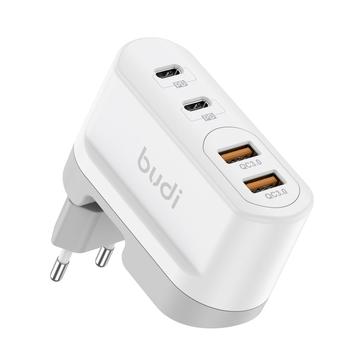 BUDI AC326TQEW Cargador multipuerto de 40 W con 2x USB-C/USB-A - Blanco