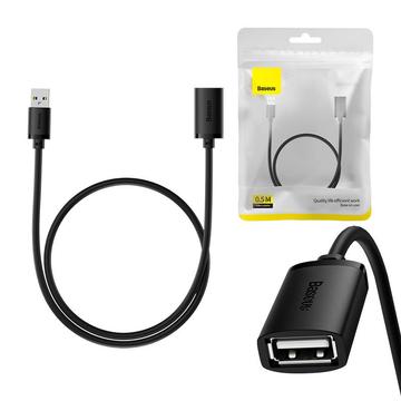 Cable de extensión USB 2.0 macho a hembra AirJoy de Baseus - 0,5 m - Negro