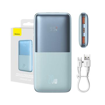 Baseus Bipow Pro Digital Display Fast Charge Power Bank 10000mAh/20W - 2xUSB, USB-C - Azul