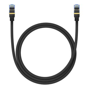 Cable de red trenzado Baseus Cat 7 - 1m, 10Gbps - Negro