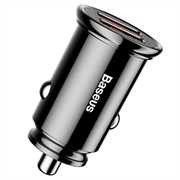 Baseus Cargador de coche circular 2xUSB QC3.0 5A 30W CCALL-YD01 - negro