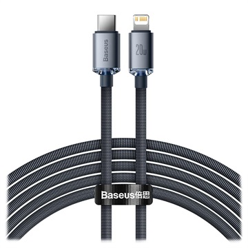 3Sixt Braided MFI USB-C / Lightning Cable - 2m - Black / Silver