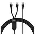 Cable de Carga Rápida USB-C 2 en 1 Baseus Flash Series II - 100W - Negro